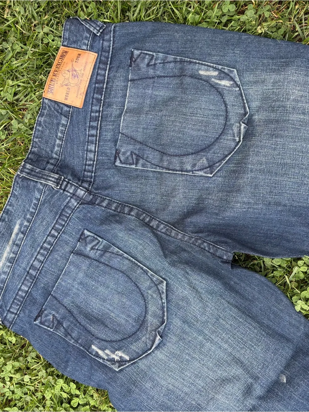 Vintage True Religion USA Men's Blue Denim Jeans - Classic Straight Fit